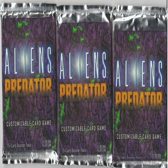 Aliens Predator CCG 1997 Premiere Edition Booster Pack Set Of 3 Sealed Brand New - Picture 1 of 5